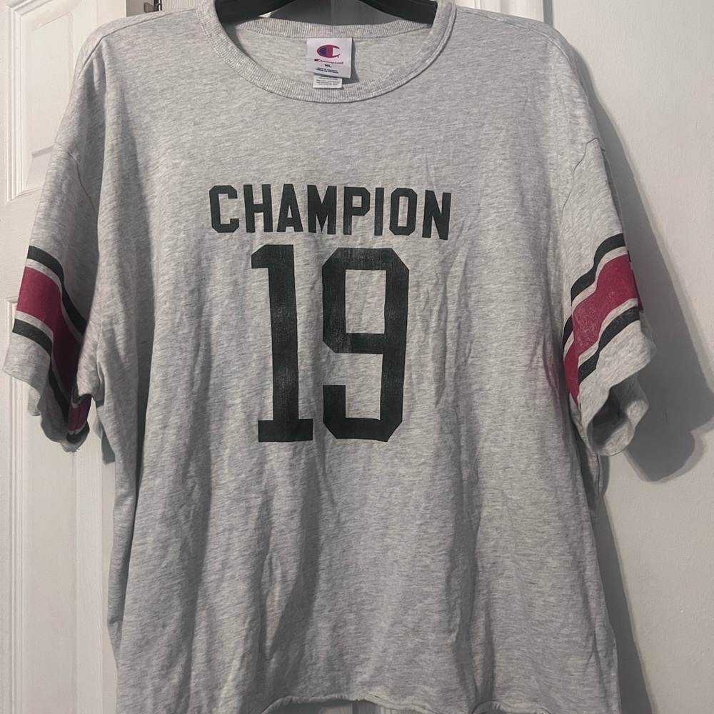 Champion cropped oversized Gray Tee
